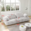 Light Gray Velvet 3 Seat Sofa with Pillow X938
