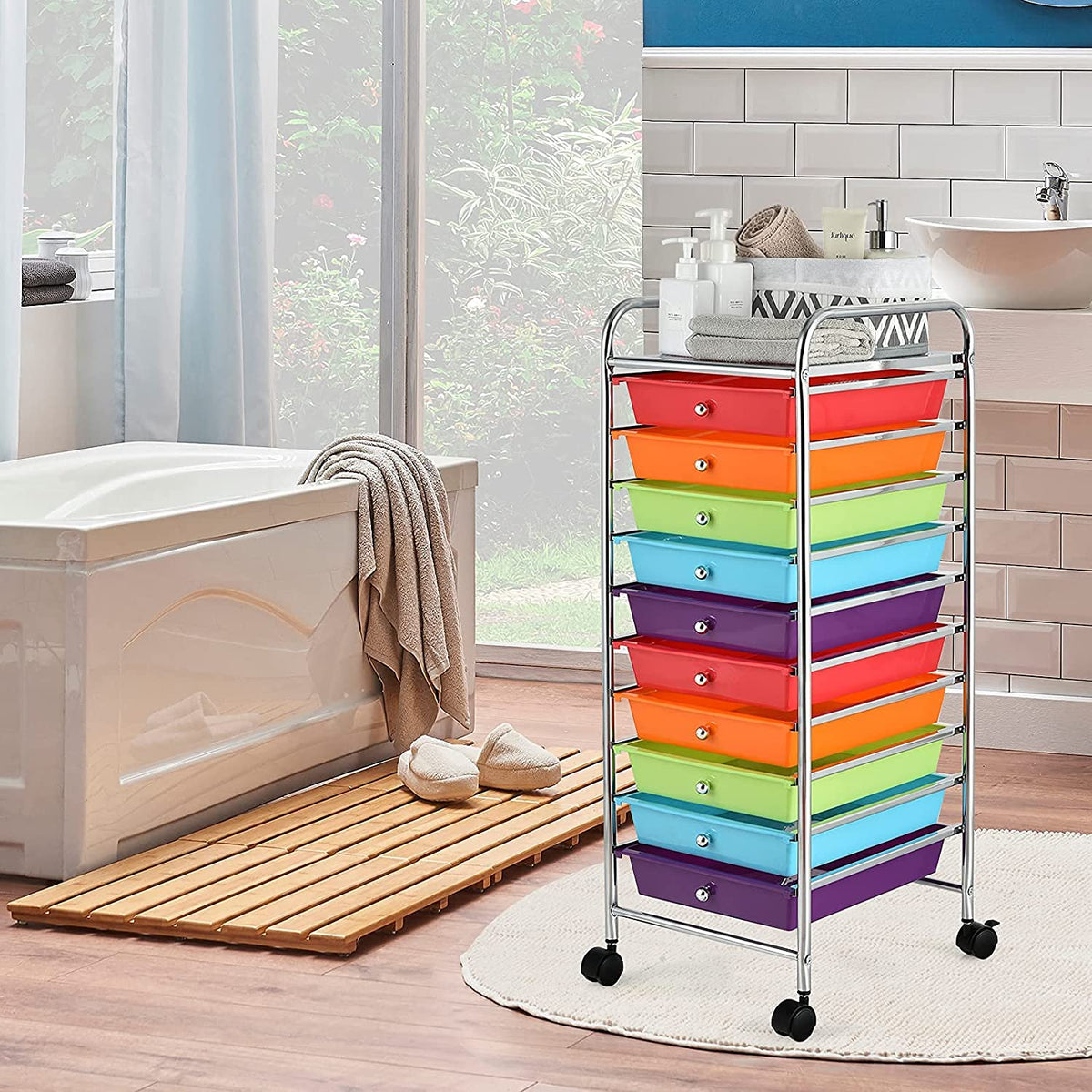 10 Drawer Rolling Storage Organizer Cart Y379