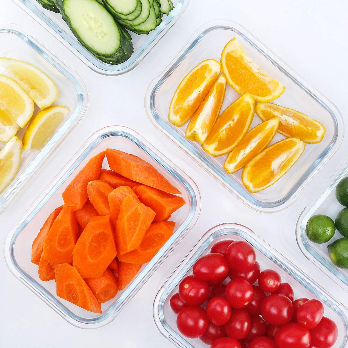 10 Pack 22 oz Glass Food Storage Containers with Lids M762575