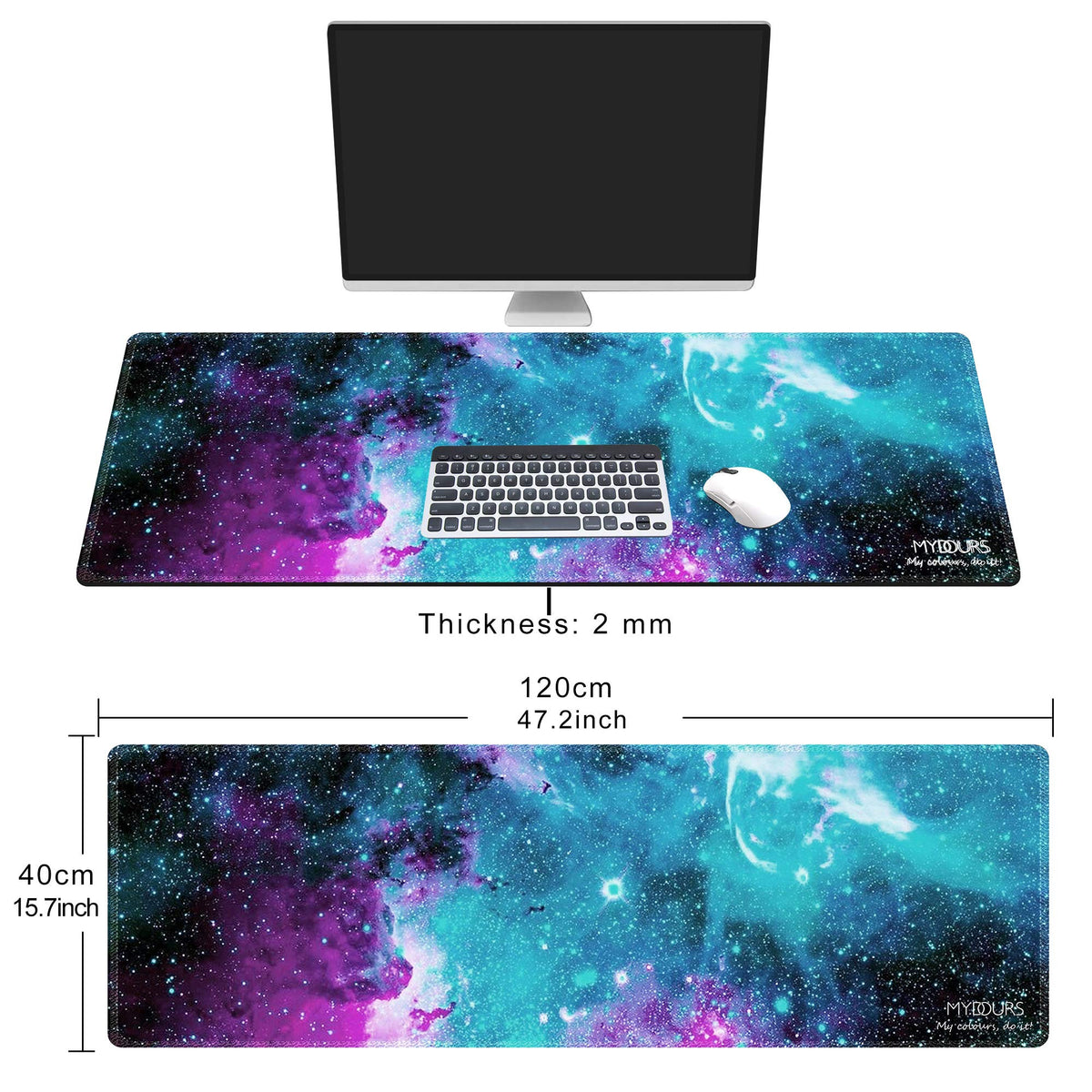 XXL Gaming Mouse Pad 48x16 Inches Fabric Non-Slip Rubber O351