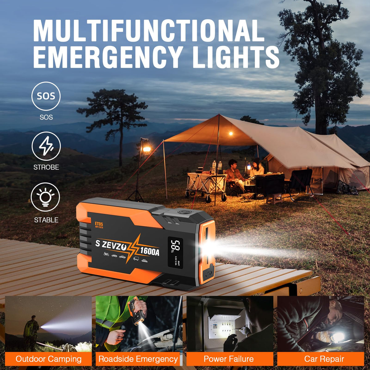 1600A Peak Portable Jump Starter D66534