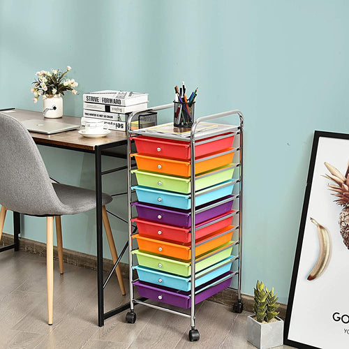 10 Drawer Rolling Storage Organizer Cart Y379