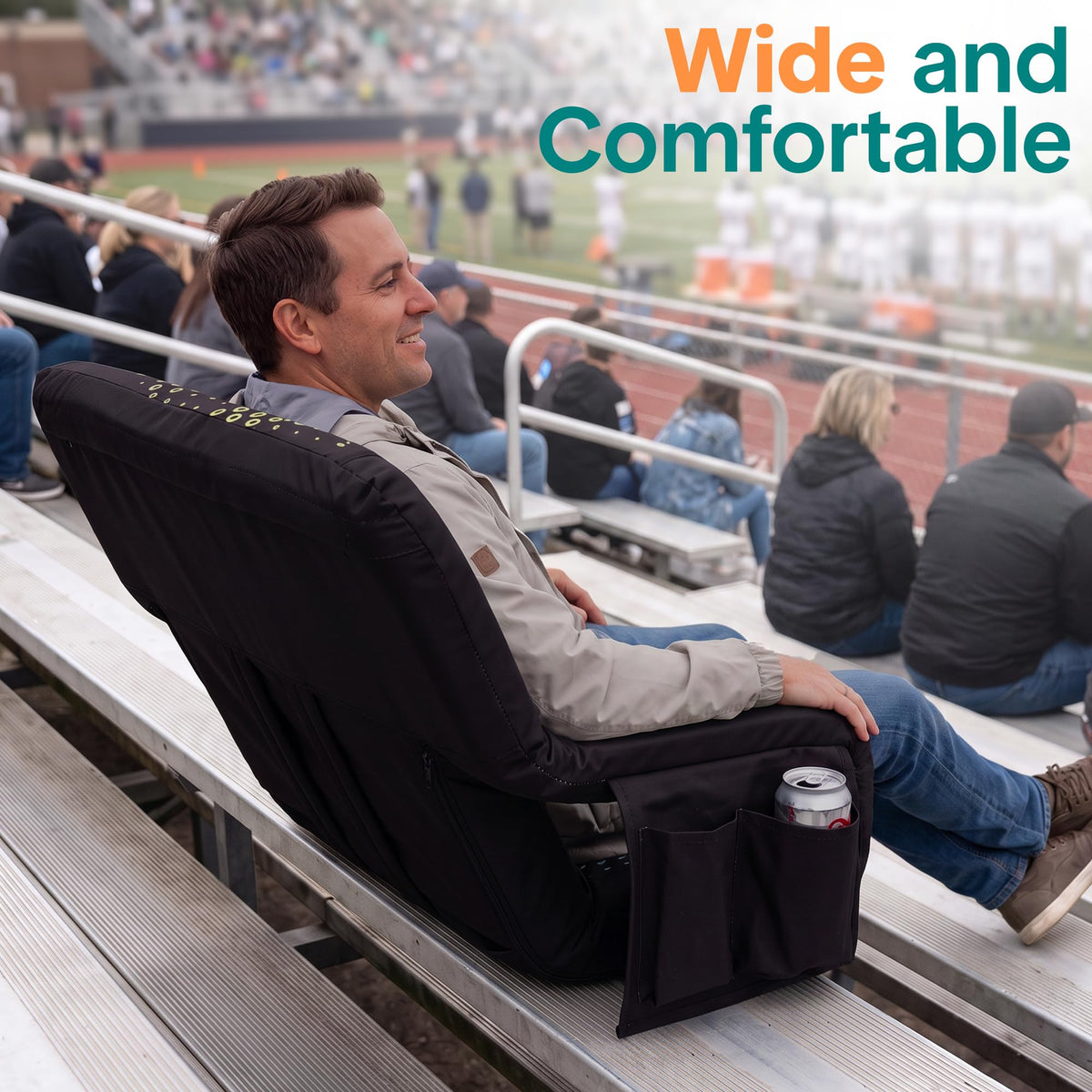 Blue Padded Stadium Seat with Back Support B48515