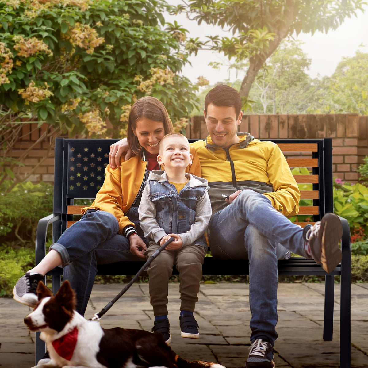 50" Outdoor Garden Bench with Weatherproof Seat U7785