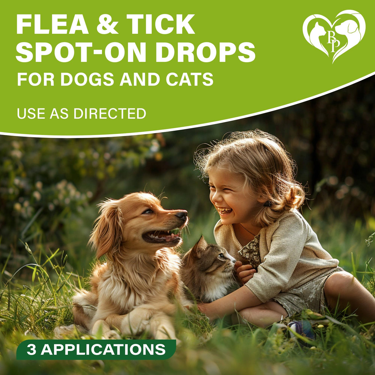 Flea & Tick Spot-On Drops for Dogs and Cats 3 Supply Pack Z87832