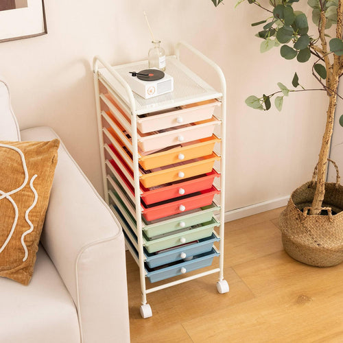 10 Drawers Rolling Storage Cart with Wheels G147675