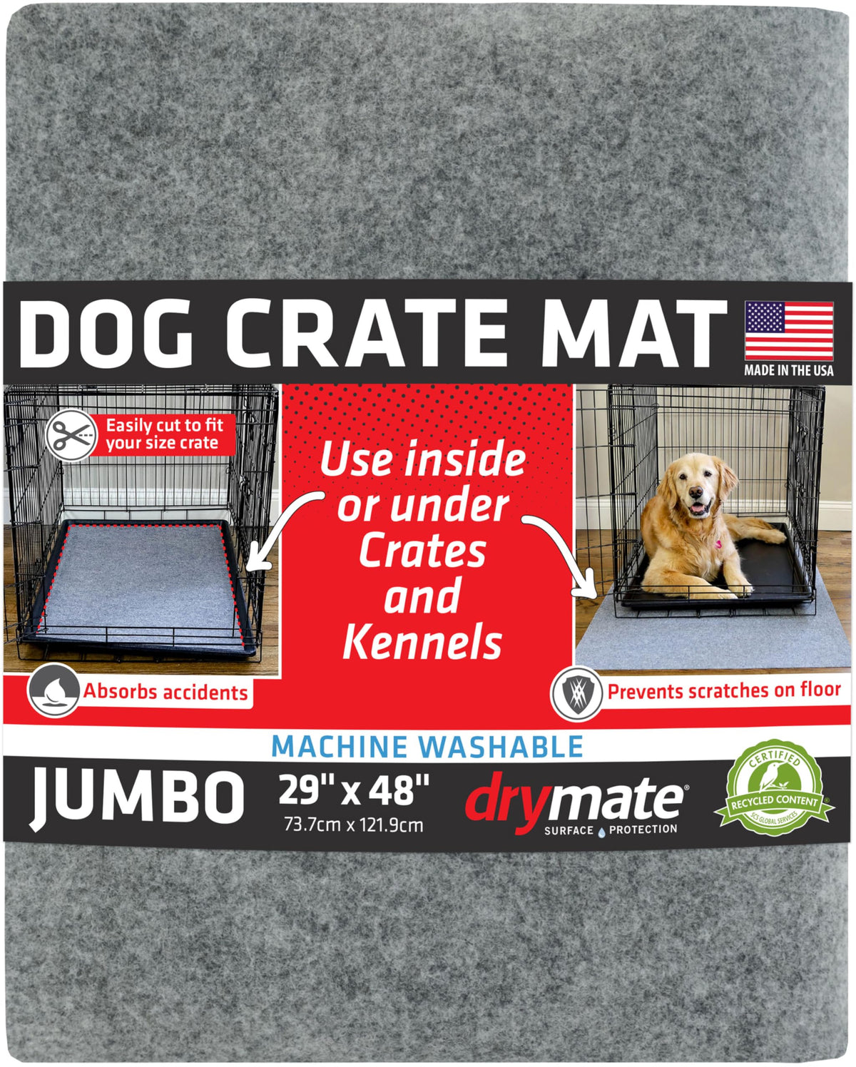 Waterproof Non-Slip Washable Dog Crate Mat Liner 29"x48" D792