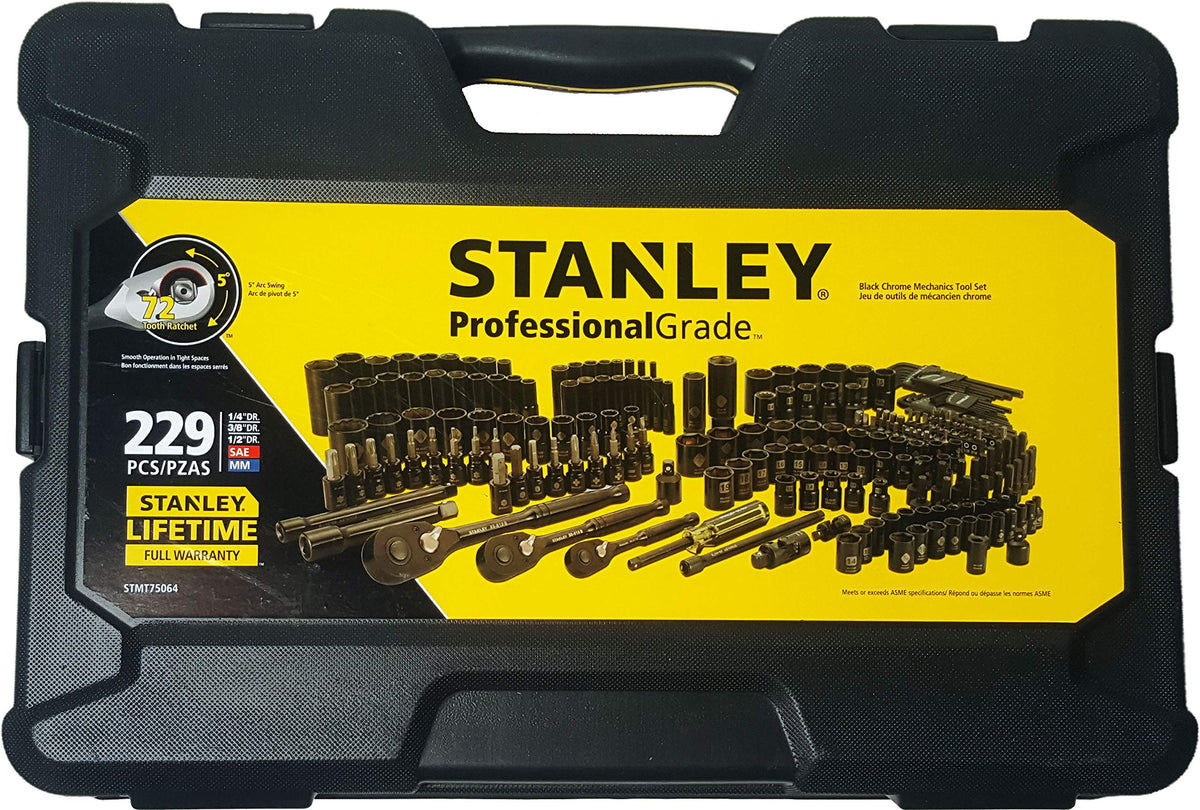 Black Chrome Mechanics Tool Set 229 Pieces P232