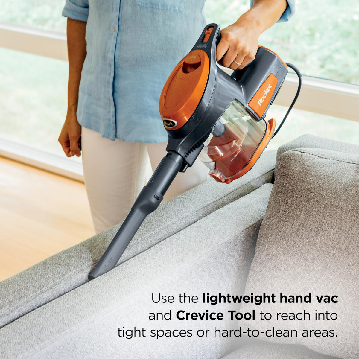 Corded Stick Vacuum with Crevice Tool, Pet Multi-Tool & Precision Duster, Orange W3423