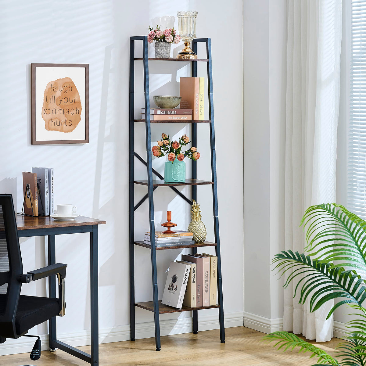 5-Tier Metal Ladder Bookshelf L9380